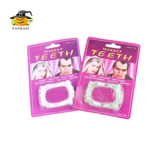 Halloween Vampire False Teeth Night Light Tooth Set Perform
