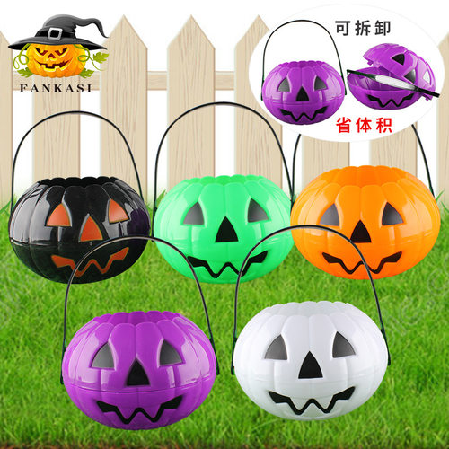Halloween decoration pumpkin bucket, foldable and detachabl