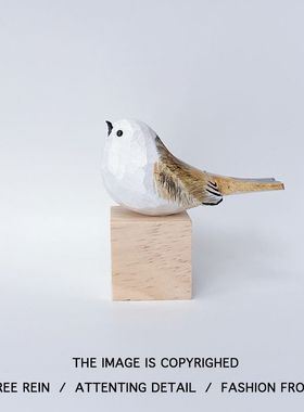 Xiaofeijiu! Wooden carved birds, pure handmade solid wood t