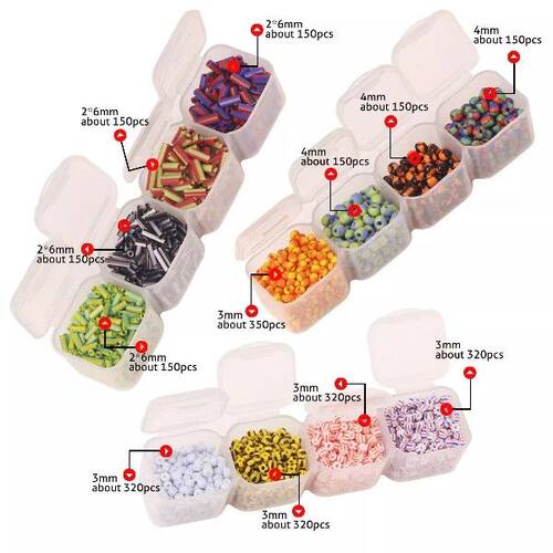 2022 28 Grids  Striped Watermelon Beads Tubes for