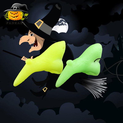 Halloween Decoration Enamel Green Witch Nose Goose Yellow M