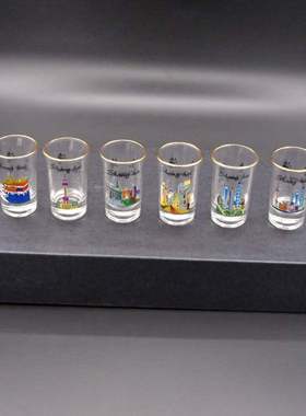 souvenir 6pack tequila base shot glass set shanghai china