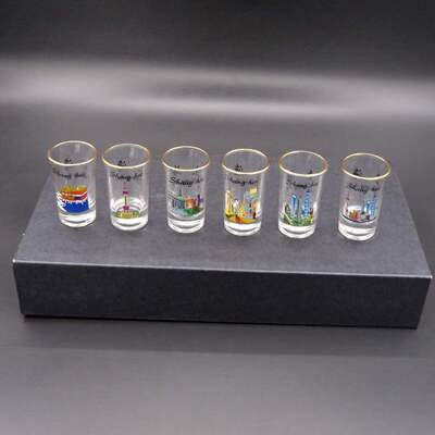 souvenir 6pack tequila base shot glass set shanghai china
