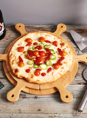 6QCS bamboo and wood tray baking pizza tray, bread and sush