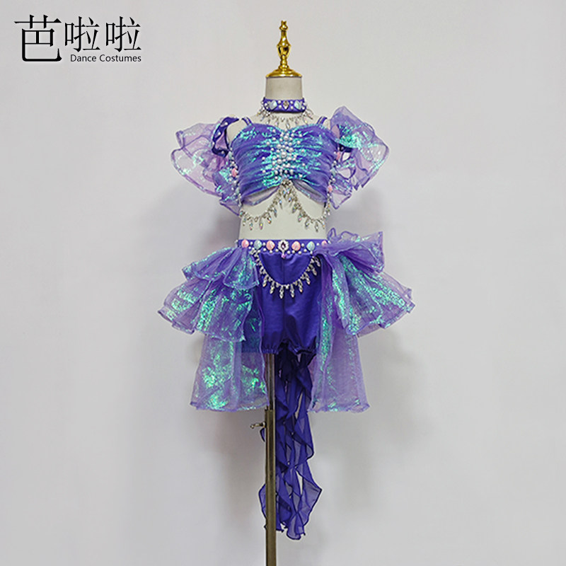 现代美人鱼舞蹈小鱼吐泡泡演出服