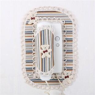 可视门铃装饰框门铃套蕾丝布艺楼宇对讲室内机套防尘罩开关贴