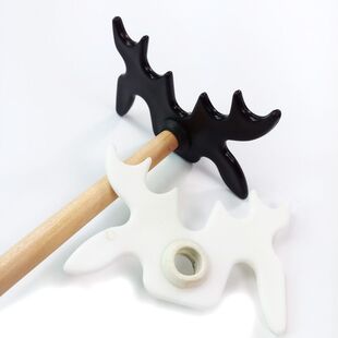 便携式塑料台球架杆头 可拆卸简易架杆器鹿头黑8九球台球桌配件