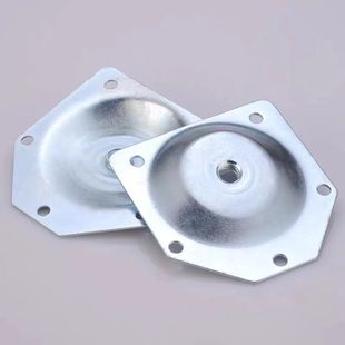 0.8mm家具木脚镀锌斜片带M8螺母孔配件偏心轮斜木脚连接片固定件