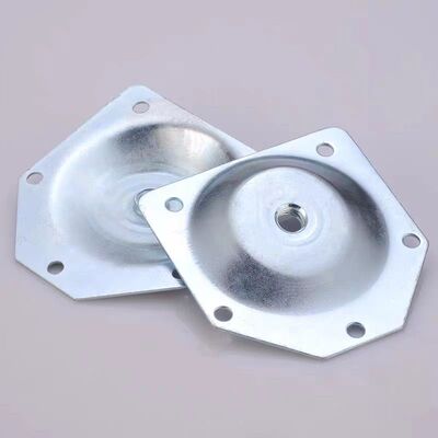 0.8mm家具木脚镀锌斜片带M8螺母孔配件偏心轮斜木脚连接片固定件