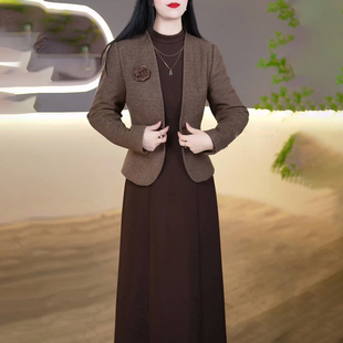 小香风套装连衣裙2025新款秋冬爆款时尚高级感穿搭大方得体两件套