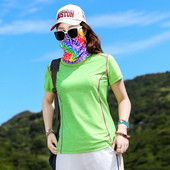 运动健身跑步吸汗透气速干衣女快干衣 速干t恤女短袖 户外夏季 薄款