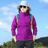 户外抓绒衣女上衣加厚保暖透气运动登山冲锋衣内胆摇粒绒外套开衫