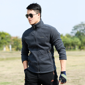 秋冬季 户外抓绒衣男上衣长袖 加厚保暖透气冲锋内胆摇粒绒外套开衫