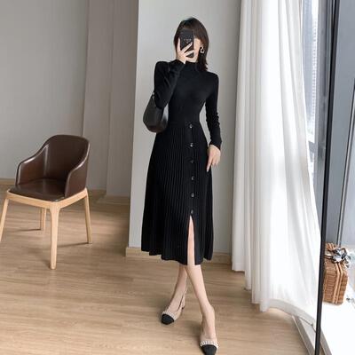 2026实拍半高领长款毛衣