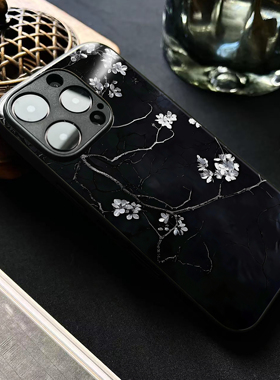 「银枝凝花」用苹果17promax手机壳软iphone14荣耀iqoo小米15一加vivox300艺术生OPPOreno9华为mate70红米k80