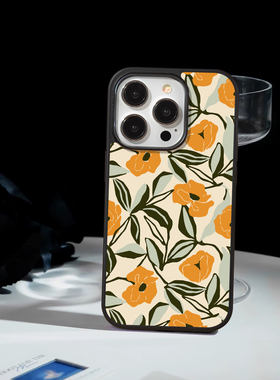 「橙花浅夏」苹果iPhone17promx手机壳16钢化玻璃OPPOFINDX9保护套华为mate80全包红米VIVOX300s小米15荣耀14