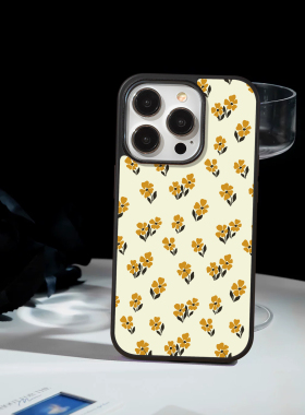 「暖黄花印」苹果iPhone17promx手机壳16钢化玻璃华为mate80OPPOFINDX9红米VIVOX300s荣耀14小米15简约保护套