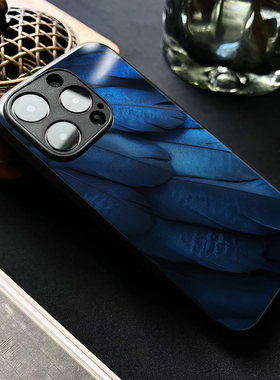 羽海深蓝适用苹果17promax手机壳玻璃iphone14小米15一加vivox100华为mate80红米k60荣耀iqoo艺术生OPPOreno9