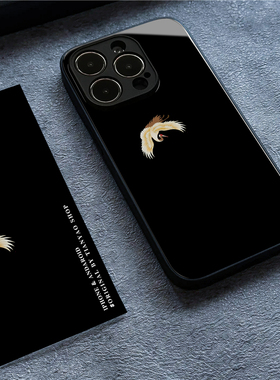 新中式简约仙鹤适用iPhone15苹果14promax手机壳华为p50荣耀艺术生mate60pro一加vivox90小米13三星oppo2复古