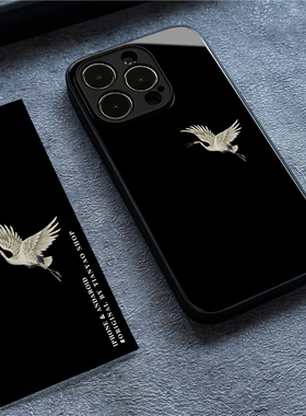 新中式飞翔仙鹤适用iPhone17plus苹果14promax手机壳华为p50荣耀艺术生mate60一加vivox90小米13三星oppo国风