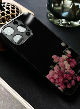 暗夜玫香艺术生适用苹果17promax手机壳玻璃iphone14荣耀iqoo华为mate80一加vivox100小米15OPPOreno9红米k60