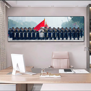 阅兵仪式装饰画三军仪仗励志挂画空军海报客厅玄关过道背景墙壁画