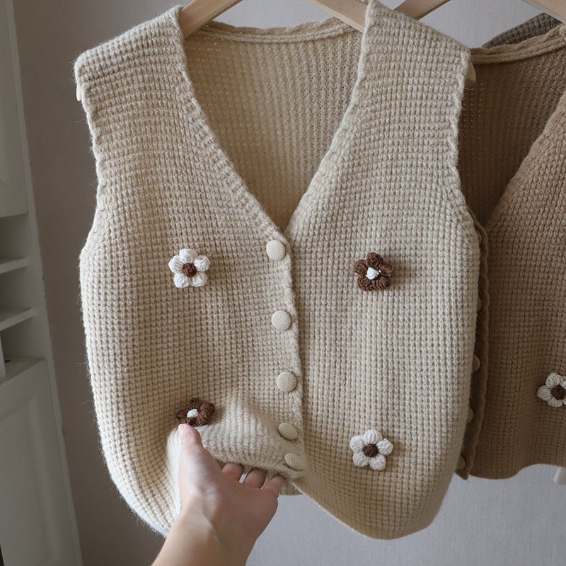 开衫甜美常规款V领花朵