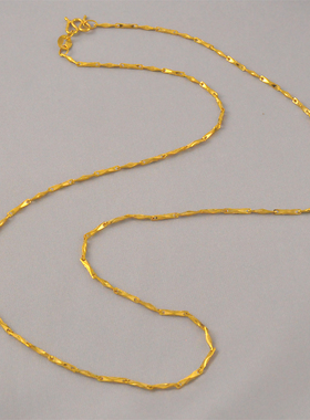 2025冬季款可穿吊坠镀24K金色细小波光闪闪素金碎闪项链女锁骨链