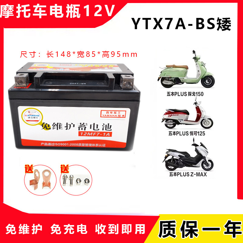 适用五本PLUS 探戈150 悦可 Z-MAX郅行125踏板摩托车电瓶蓄电池,摩托车/装备/配件,摩托车电瓶,淘宝优惠券,粉丝福利购,淘宝优惠卷