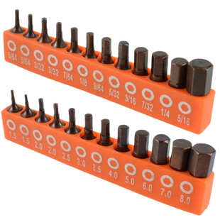 电动螺丝刀头 25mm发红批头 带收纳条 S2合金钢内六角批头 24件套