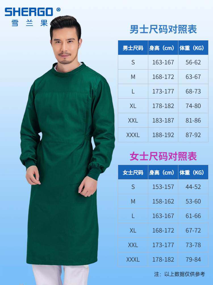 雪兰果手术衣男女纯棉长袖医生服手术室洗手衣隔离衣手术服外科