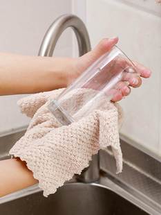 抹布素色珊瑚绒帕帕巾强吸水擦手巾 厨房家务清洁小方巾洗碗巾