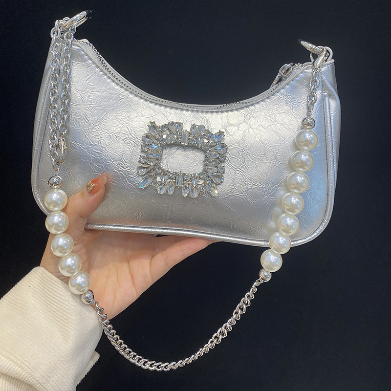 腋下包包女2025新款小众设计高级感单肩斜挎包网红爆款洋气水钻包,箱包皮具/热销女包/男包,腋下包,淘宝优惠券,粉丝福利购,淘宝优惠卷