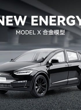 1:24 Model X转向避震三档开关声光开门仿真合金车模型收藏
