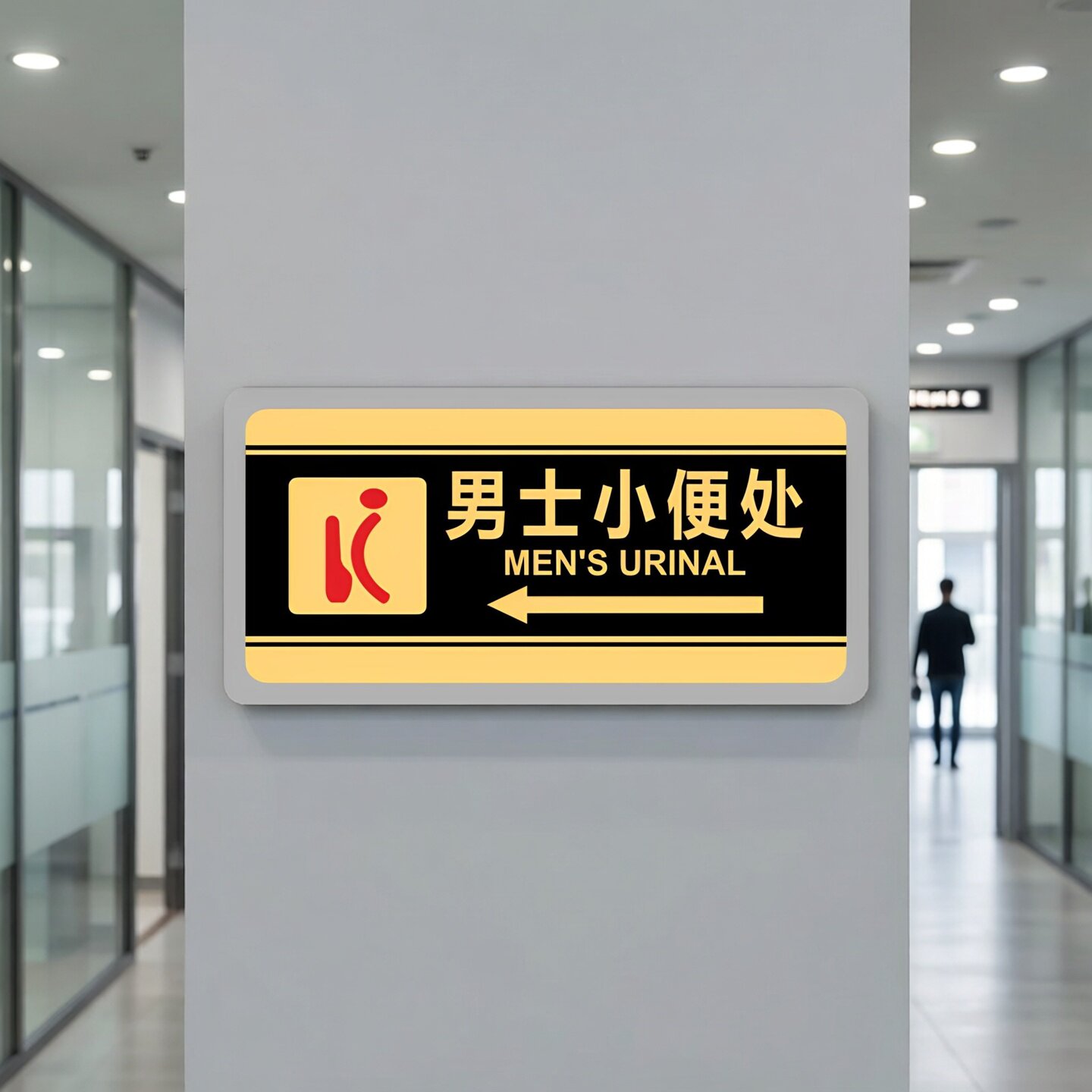 亚克力男士小便处左右箭头提示牌
