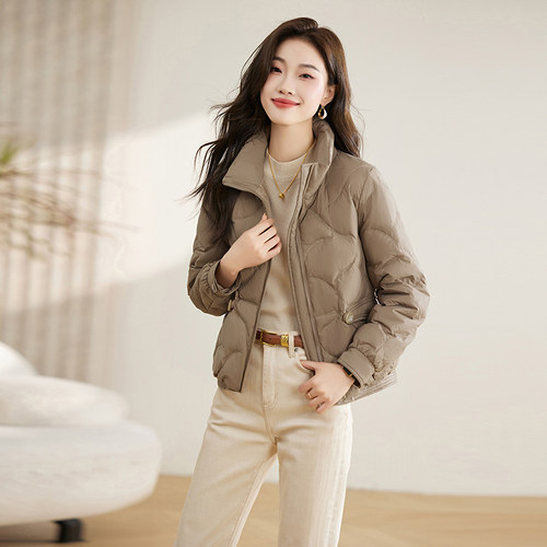 宽松显瘦加厚保暖立领白鸭绒外套