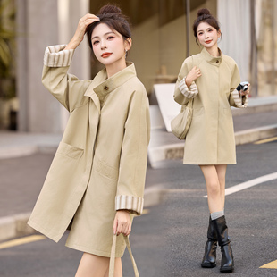 高级感风衣外套女中长款2026春秋新款宽松显瘦百搭英伦风立领大衣