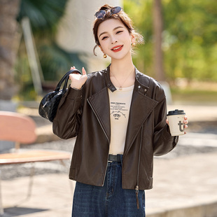 高级感酷飒风短款皮衣外套女2026年春秋新款复古机车百搭PU皮夹克