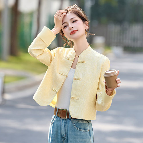 新中式风盘扣立领短外套女
