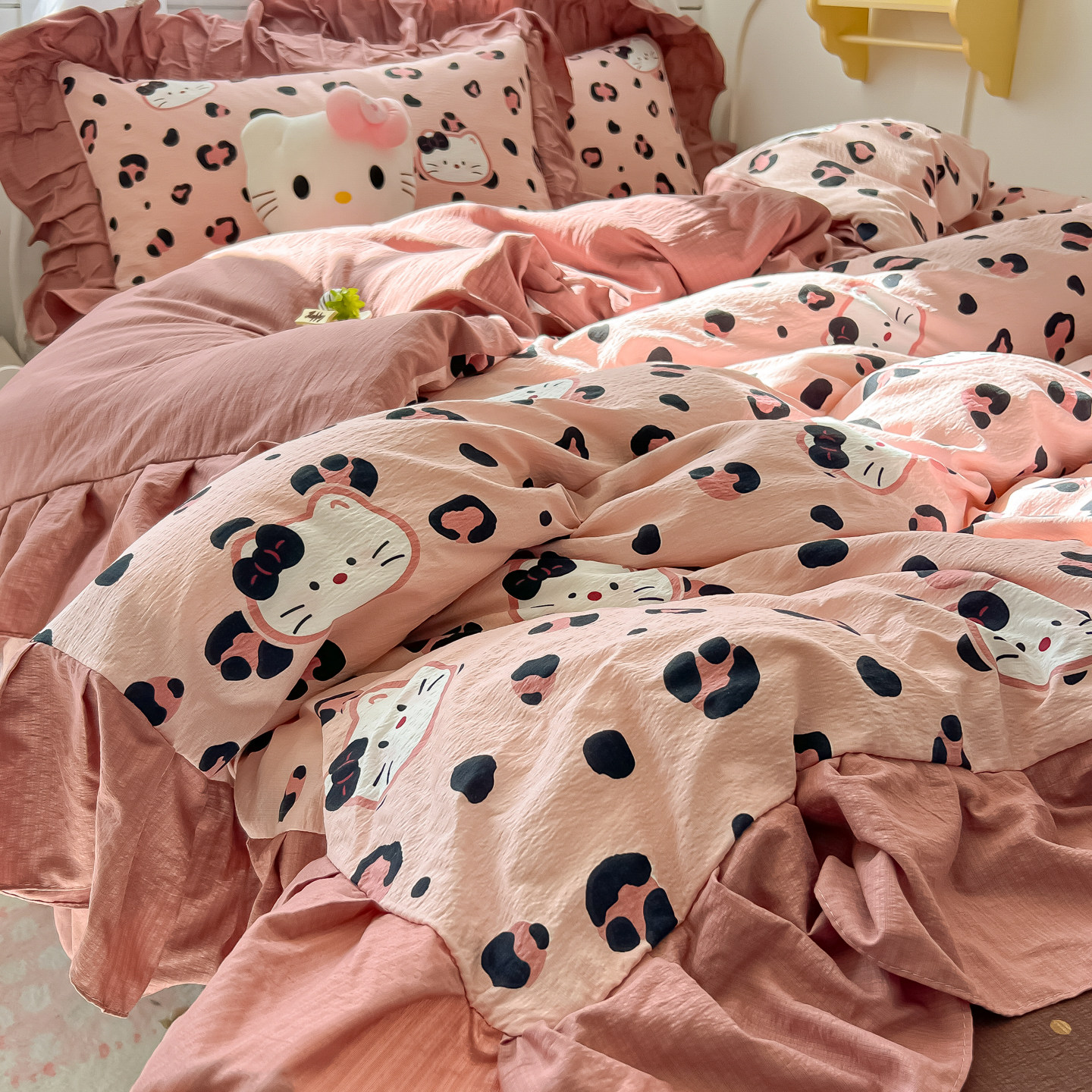 可爱少女心花边加厚被套单件150x200x230宿舍单人被单三件套被罩