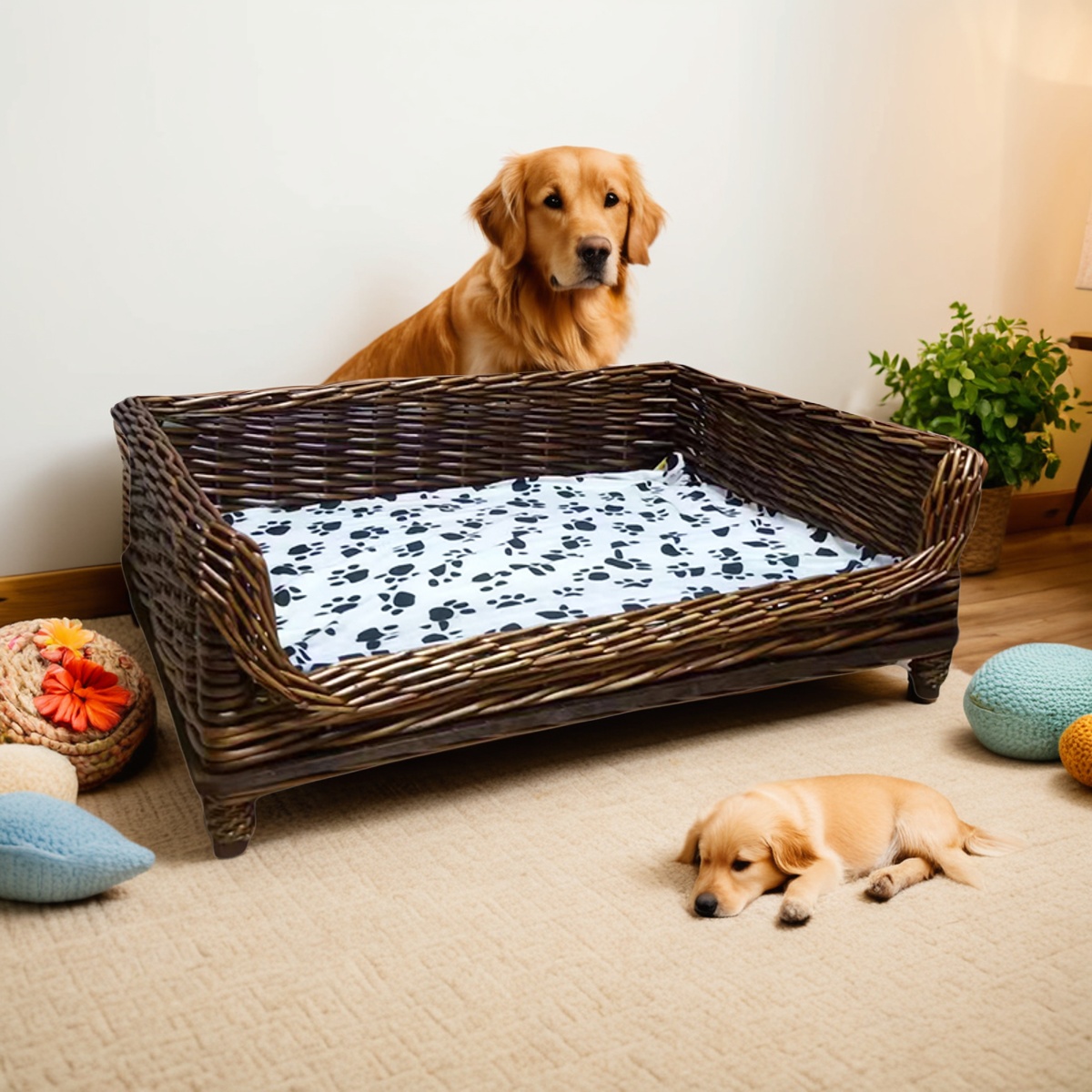 柳编狗窝猫窝大中小型犬四季通用