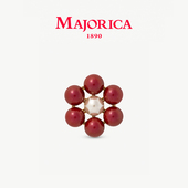 Majorica美娇丽佳手作珍珠胸针银质精致胸花别针搭配8mm手作珍珠