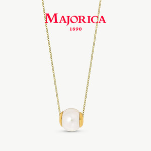 MAJORICA新品系列珠翠罗绮白色手作珍珠项链镀金百搭款