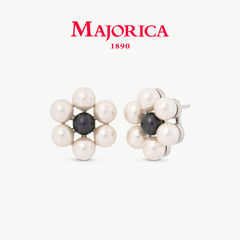 Majorica/美娇丽佳珍珠耳钉女轻奢耳环高级感气质耳饰镶嵌6mm珍珠