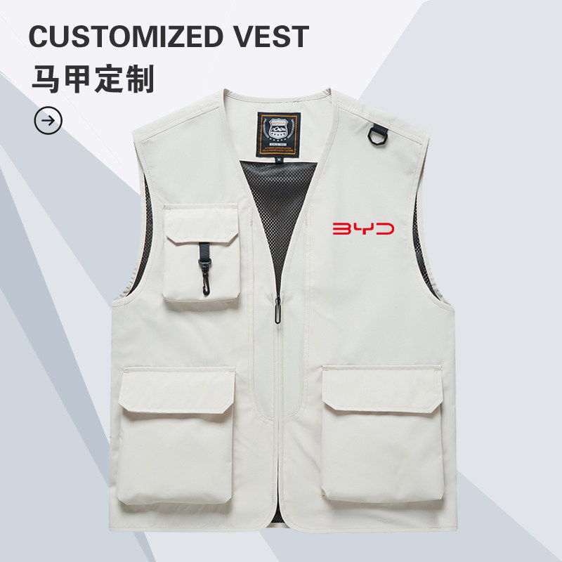 高品质多口袋工装马甲汽