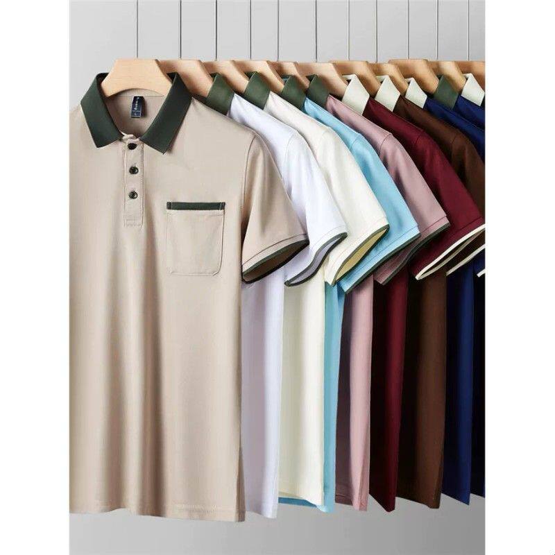 工作服t恤印字logo男女短袖有口袋polo衫厂服带笔兜工衣夏装