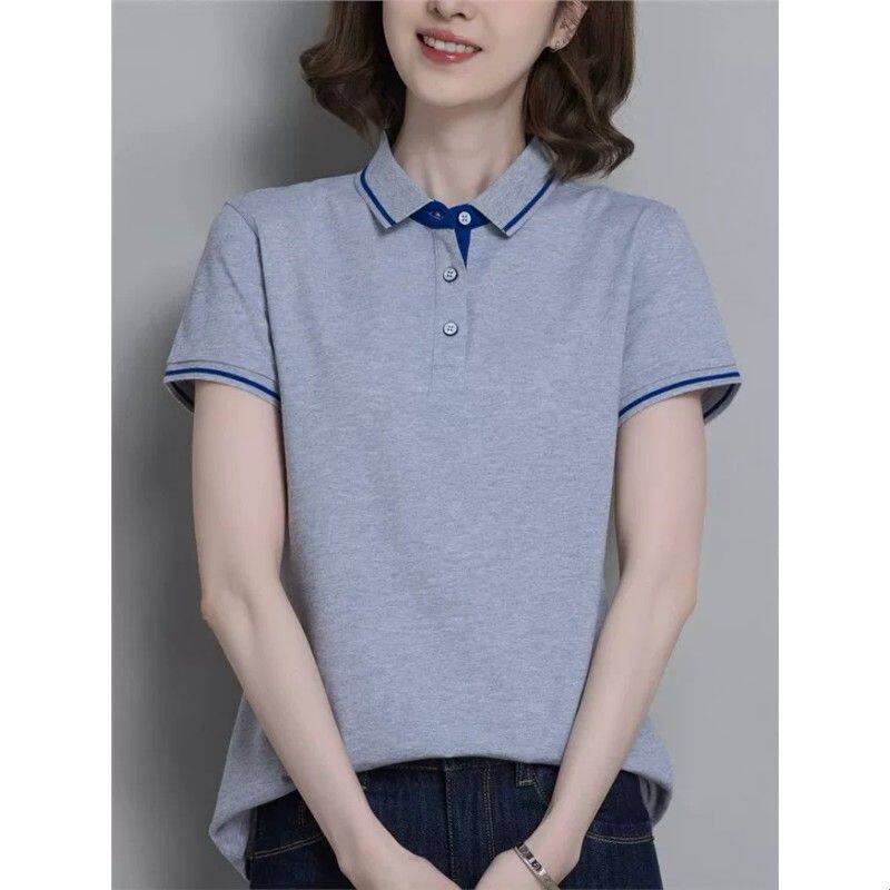 夏季polo衫印logo工作服文化衫翻领工衣短袖纯棉t恤印字logo