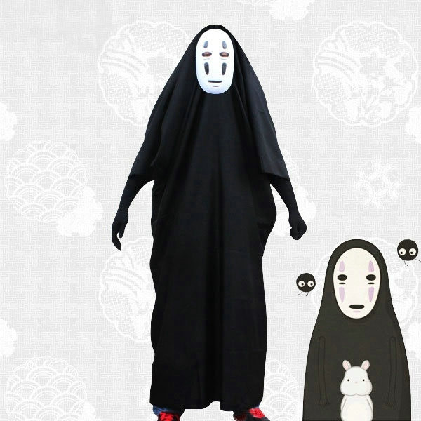 千与千寻无脸男cos 全套 衣服 面具 手套 宫崎骏动漫cosplay服装