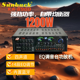 山宇功放机家用收音KTV大功率专业音响蓝牙EQ均衡器四声道功放器