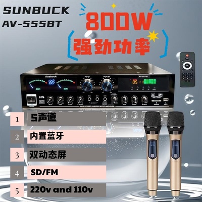 5声道山宇家用功放机大功率音箱KTV蓝牙USB重低音卡拉OK功放器u盘